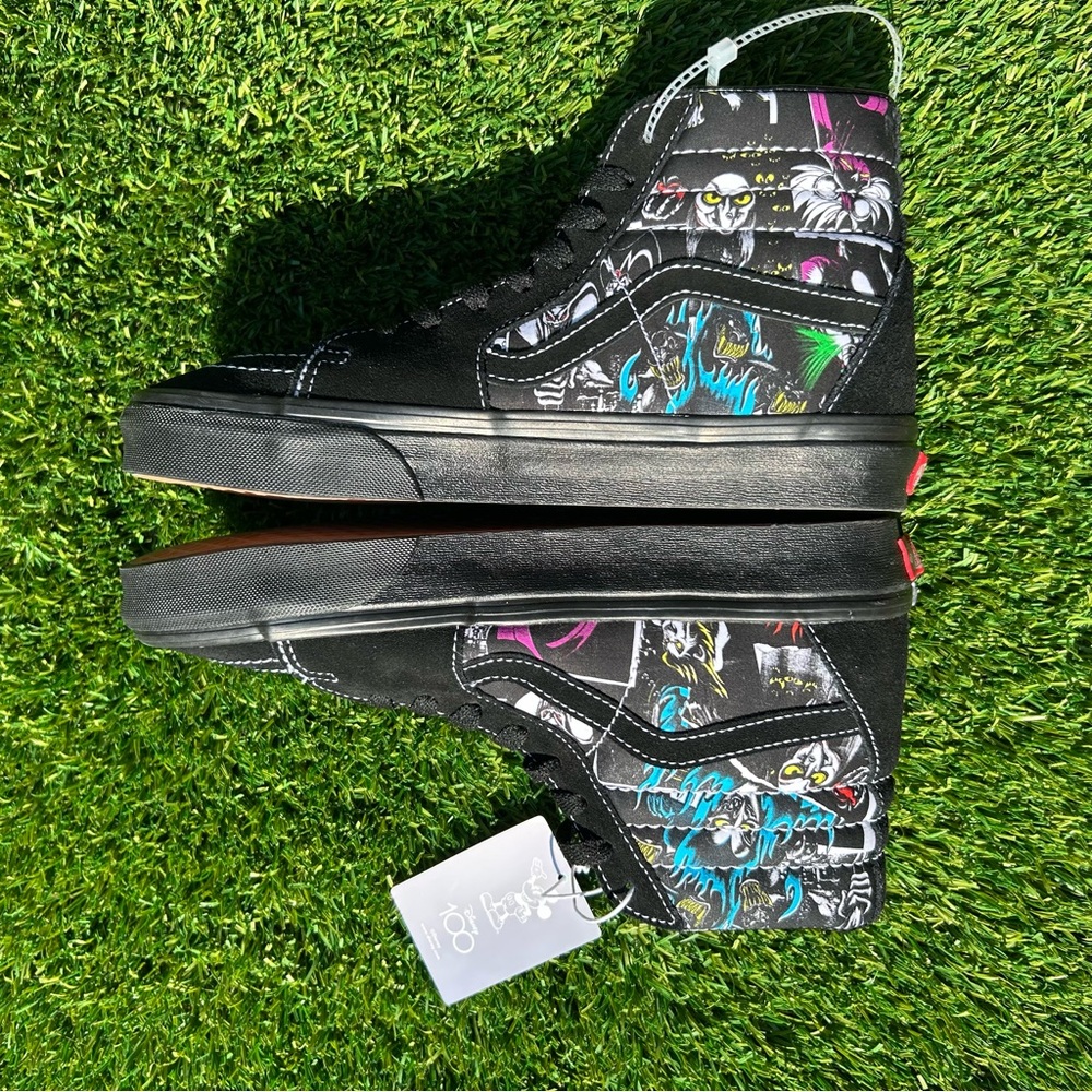 Vans X Disney 100th Villains Sk8Hi Shoes Men's Size 7.5 Womens 9 Black Sneakers - Picture 3 of 15